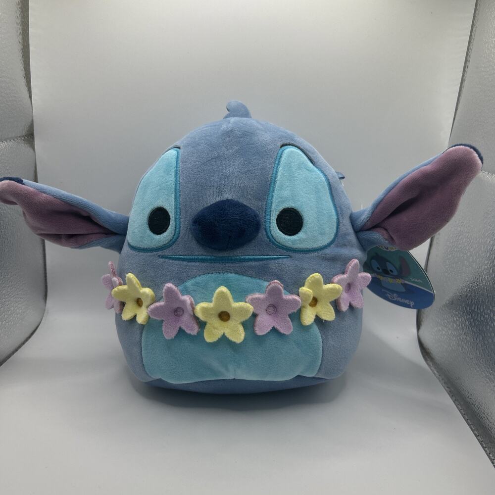 Squishmallow Disney Stitch with Flower Lei 6.5 Inch Soft Plush New